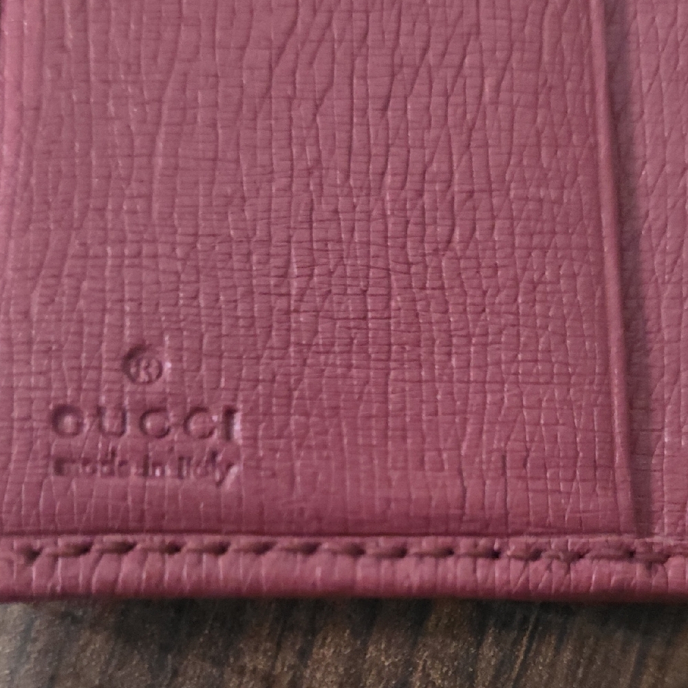 Gucci Rosso Ancora red and pink card/id Bifold Holder - Picture 4 of 12